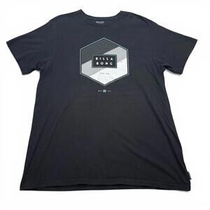 Billabong Graphic T Shirt Mens Size 2XL XXL Black Surf Crew Neck Tee